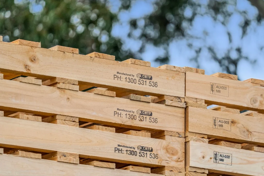 Clean new wooden pallets made at CMTP Clontarf, bayside Brisbane, Queensland